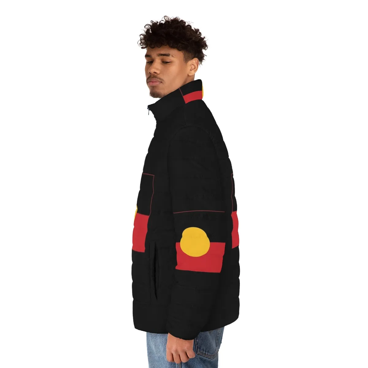 Aboriginal Flag 6 Puffer Jacket - Celebrate Indigenous Culture