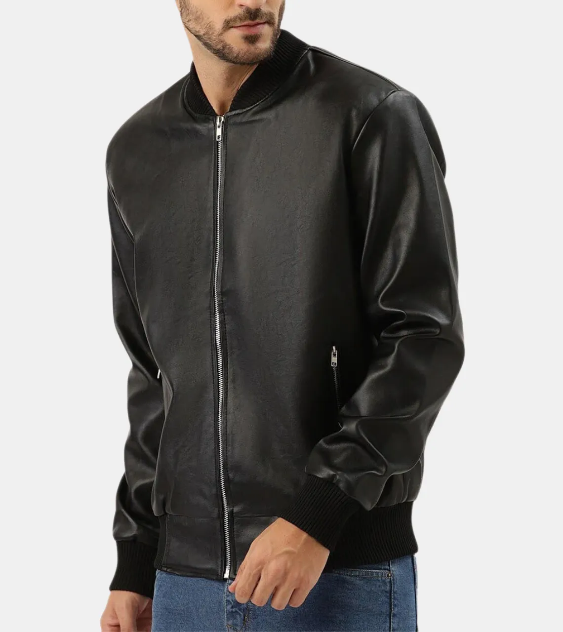 Adler Men's Black Bomber Leather Jacket