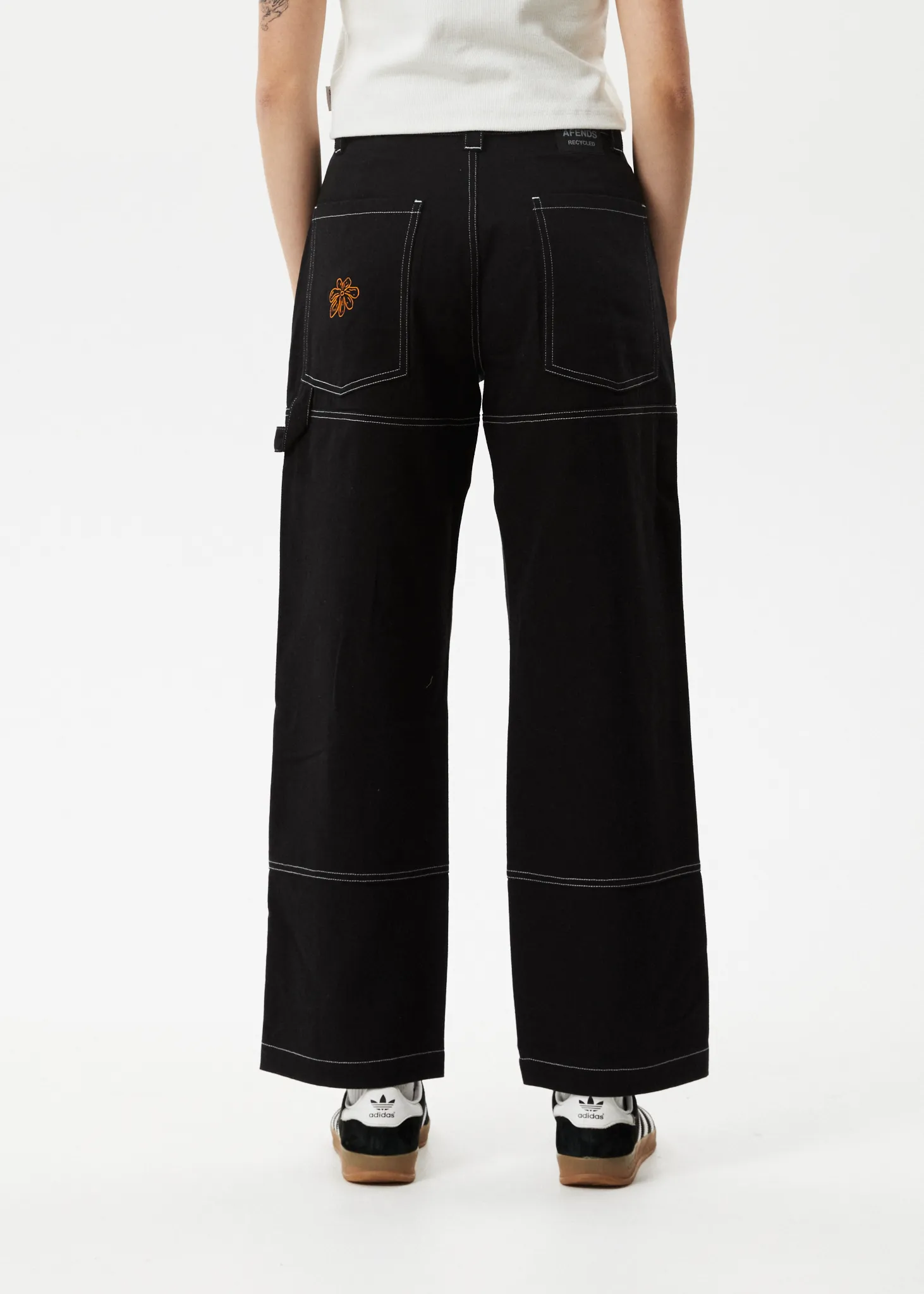 AFENDS Womens Moss - Carpenter Pants - Washed Black