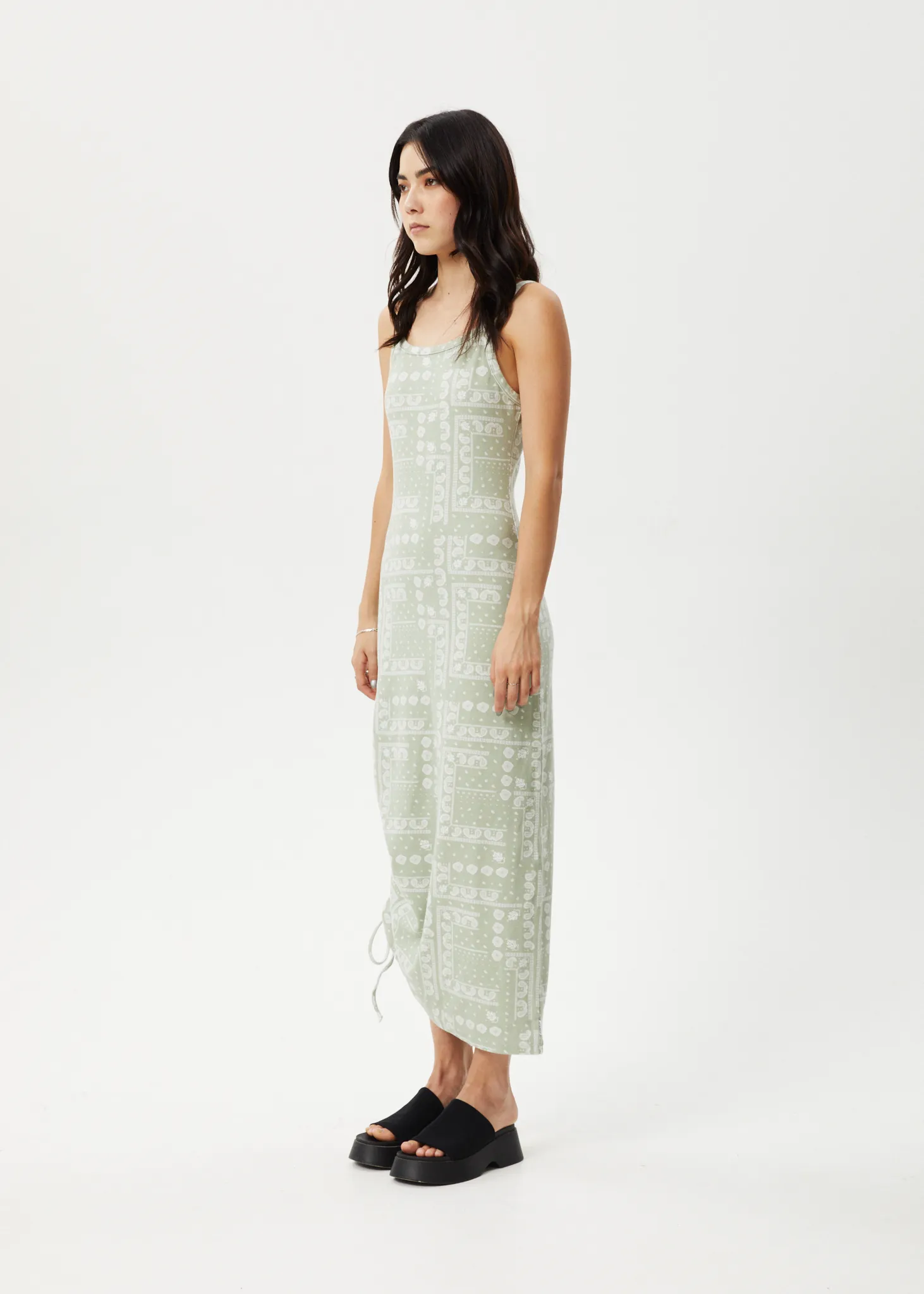 AFENDS Womens Paisley Muse - Maxi Dress - Eucalyptus