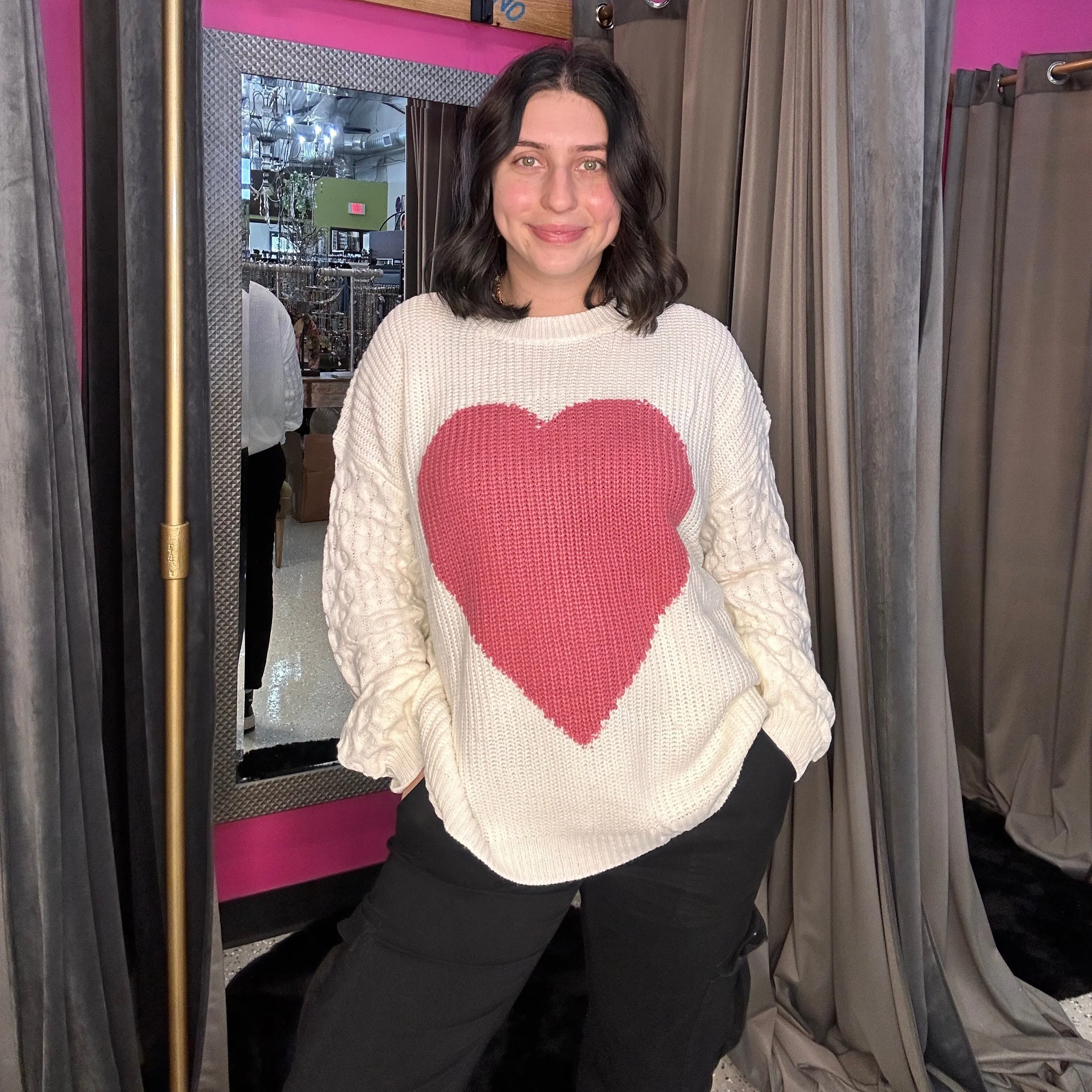 Baby Pink Heart Sweater