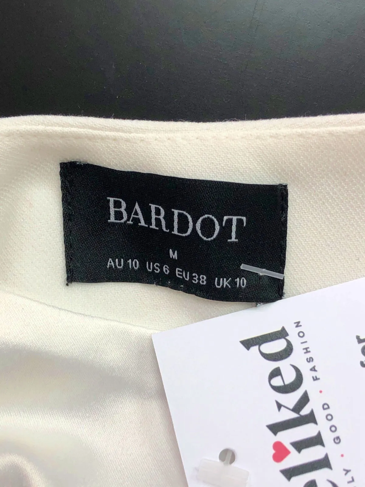 Bardot White Double Breasted Sleeveless Blazer Medium