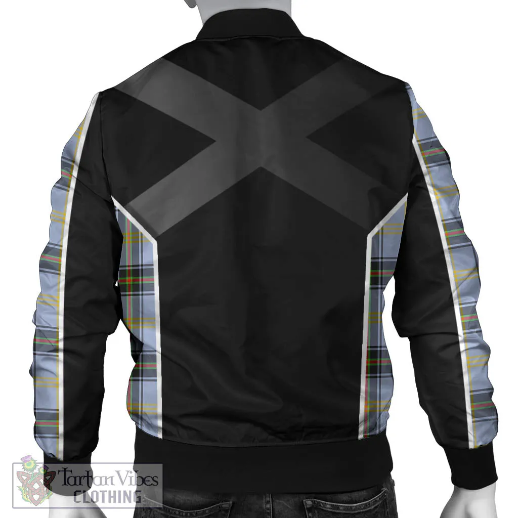 Bell Tartan Bomber Jacket with Family Crest and Scottish Thistle Vibes Sport Style