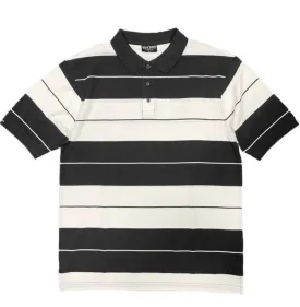 Black/White Old School Pique Polo Shirt