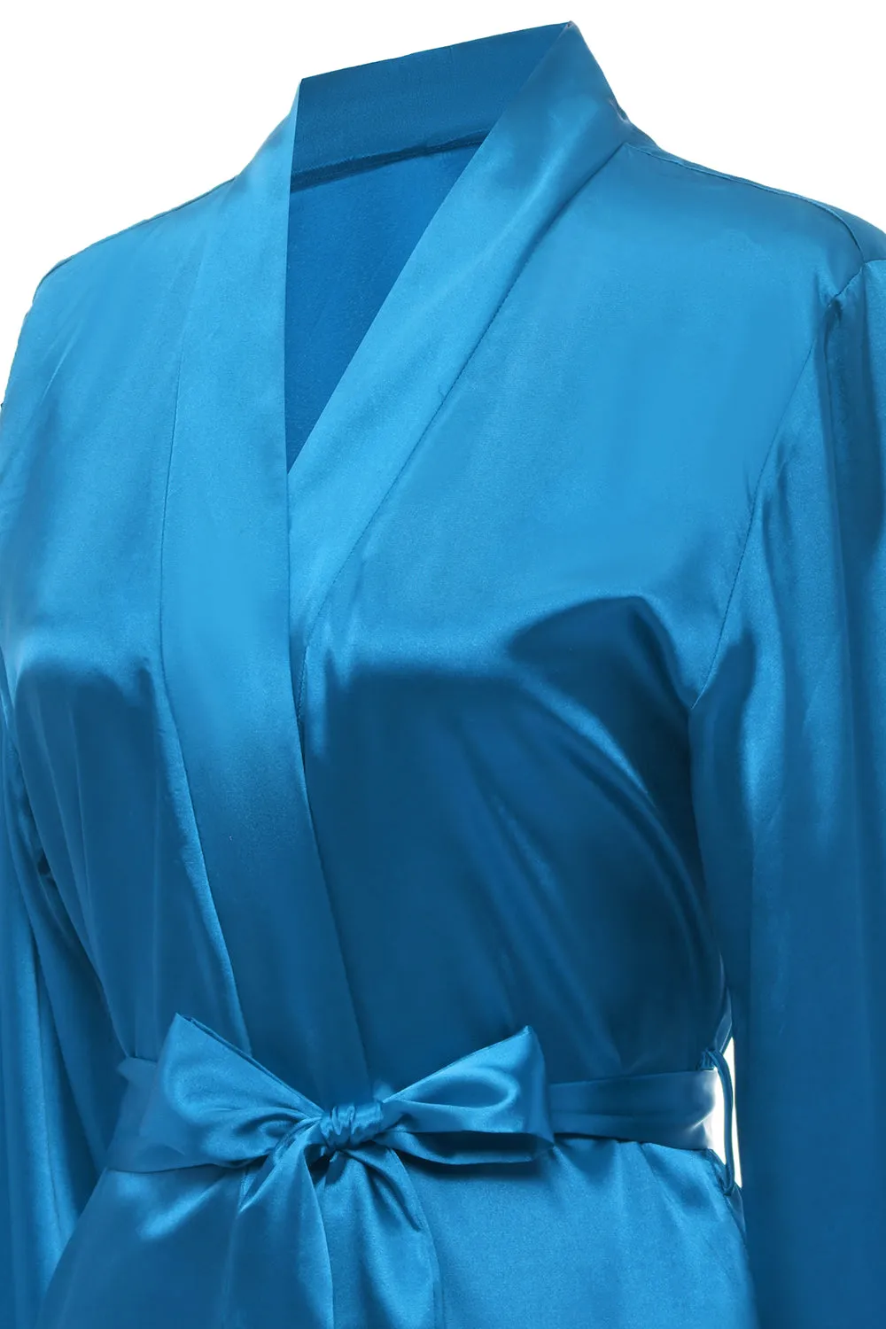 Blue Bridesamaid Robe With Lace