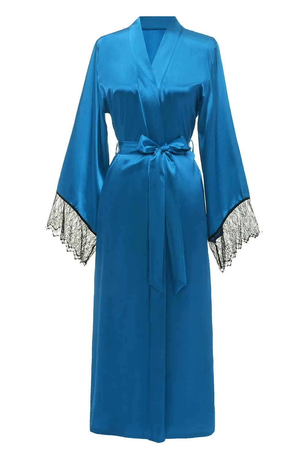 Blue Bridesamaid Robe With Lace