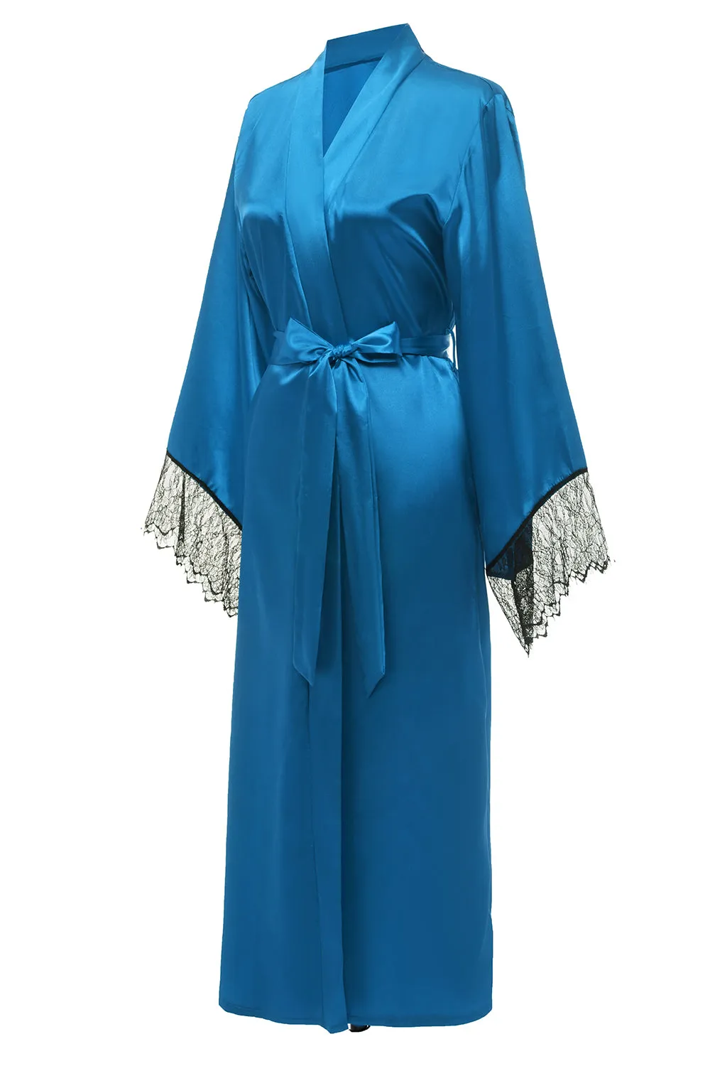 Blue Bridesamaid Robe With Lace