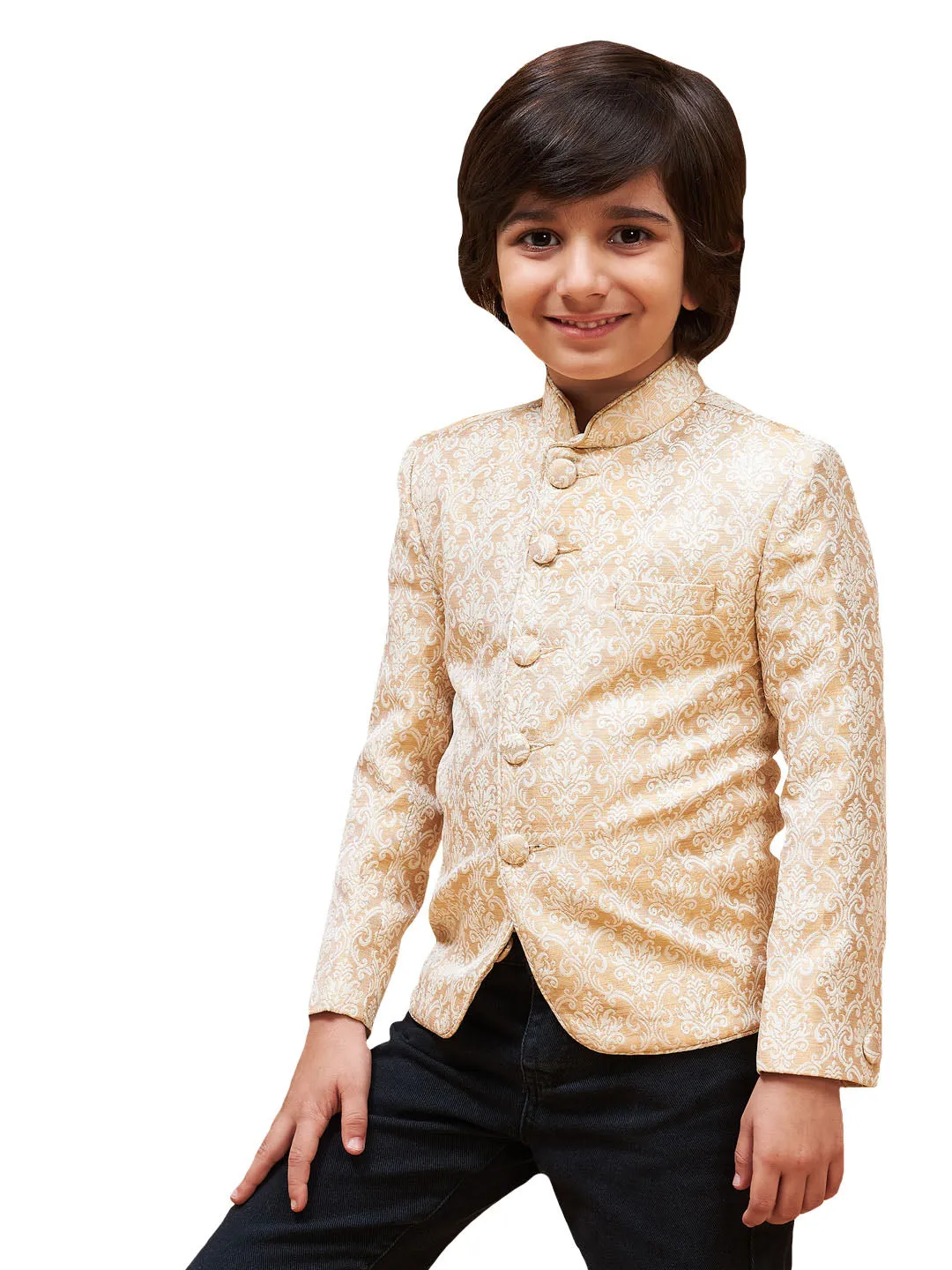 Boy's Gold Jodhpuri - Vastramay Boys