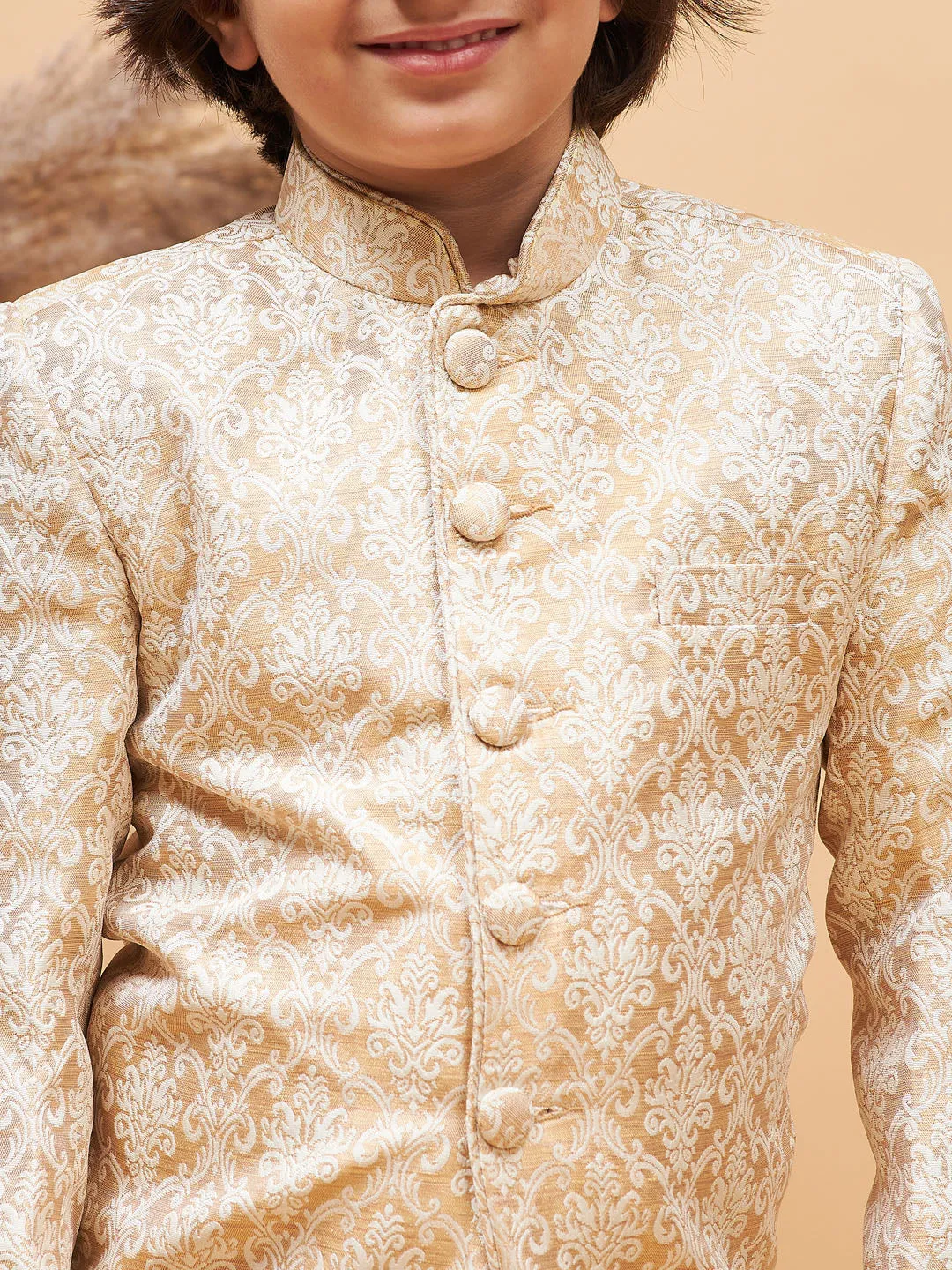 Boy's Gold Jodhpuri - Vastramay Boys