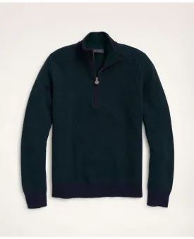 Brooks Brothers Men's Big & Tall Wool Nordic Half-Zip Sweater Navy/Green