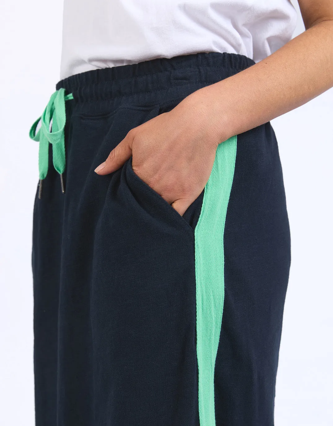 Brunch Skirt - Side Tape - Navy/Neon Green