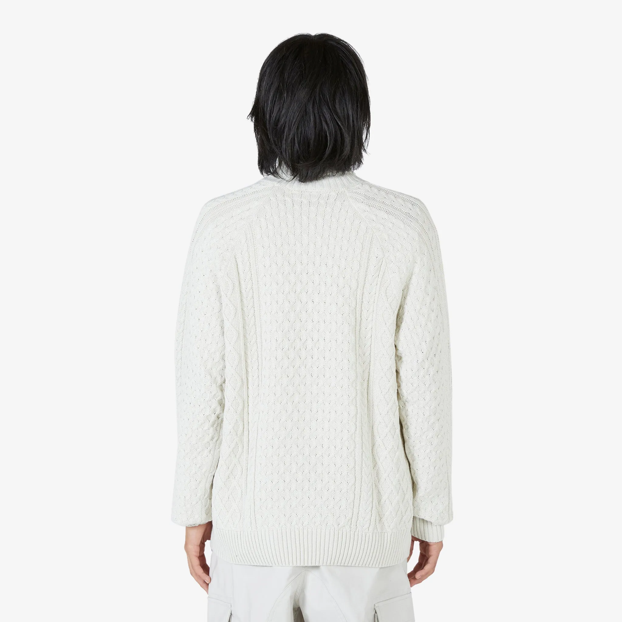 Cable Knit Turtleneck Sweater Light Bone