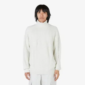 Cable Knit Turtleneck Sweater Light Bone