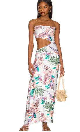 Cedar Floral Strapless Maxi Dress