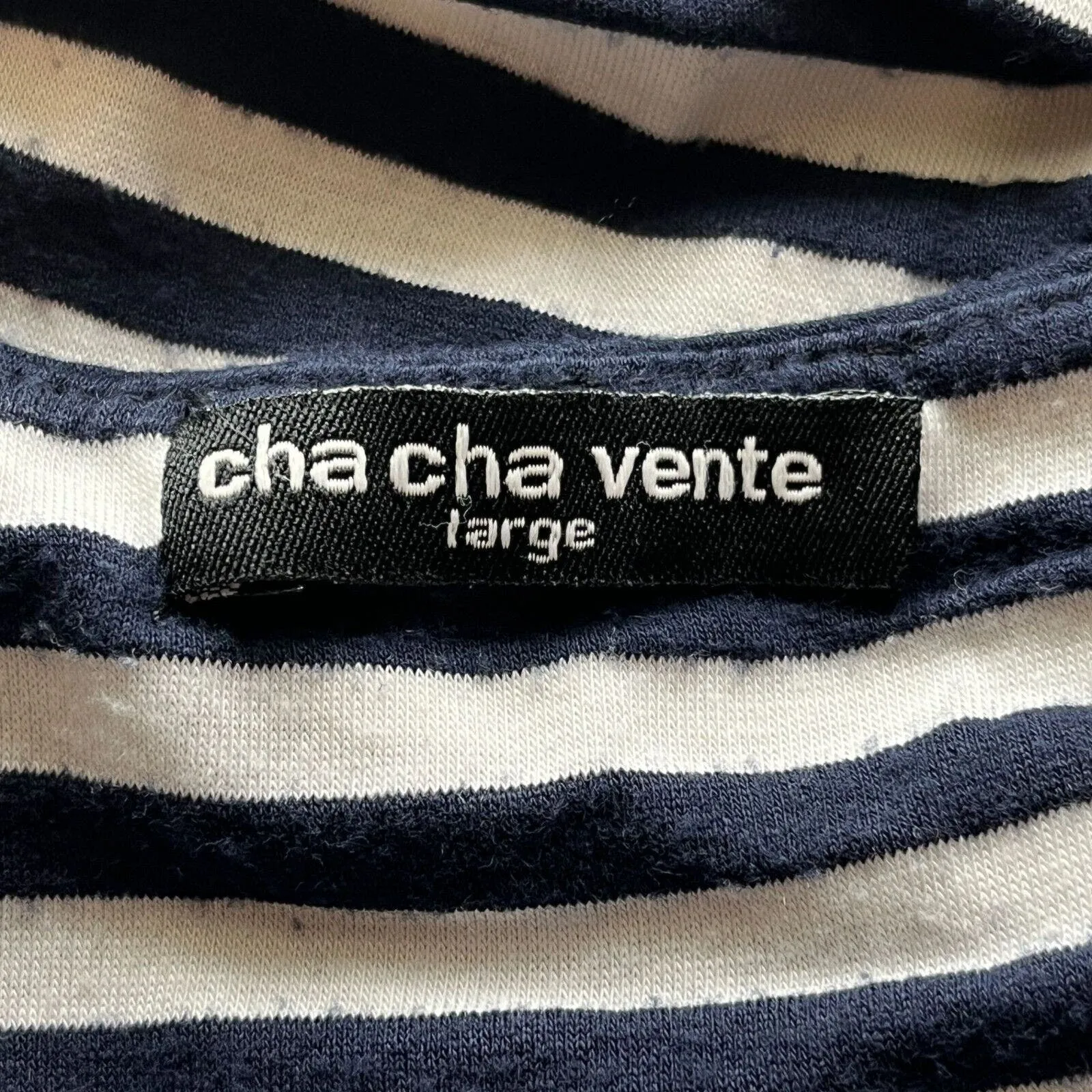 Cha Cha Vente Womens Sz L Maxi Dress White Blue Striped Knotted Front