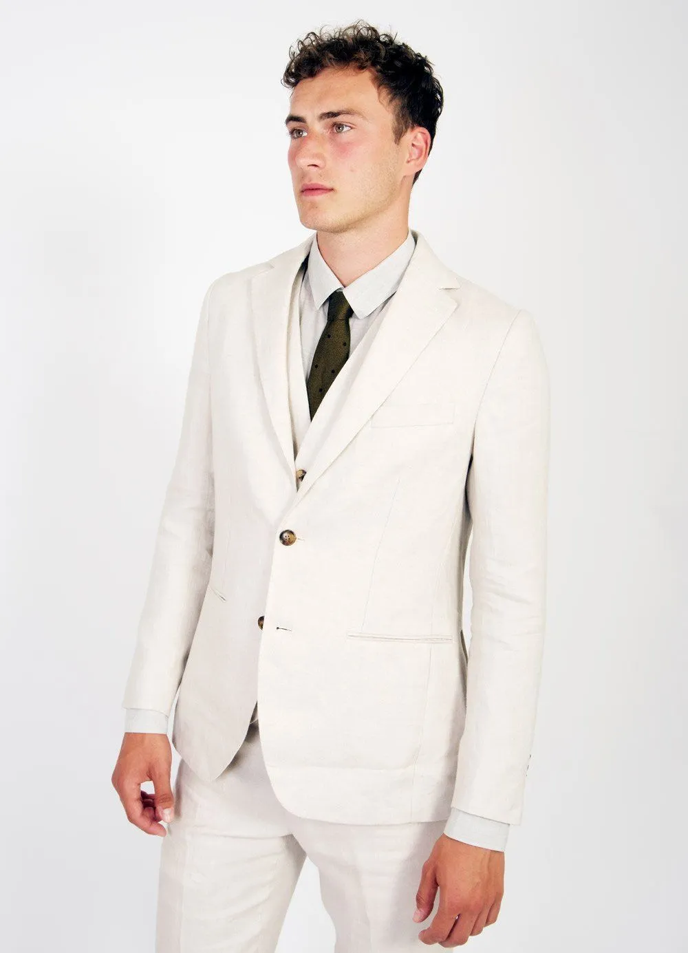 CHRISTIAN | Formal 2 Button Blazer | Ecru