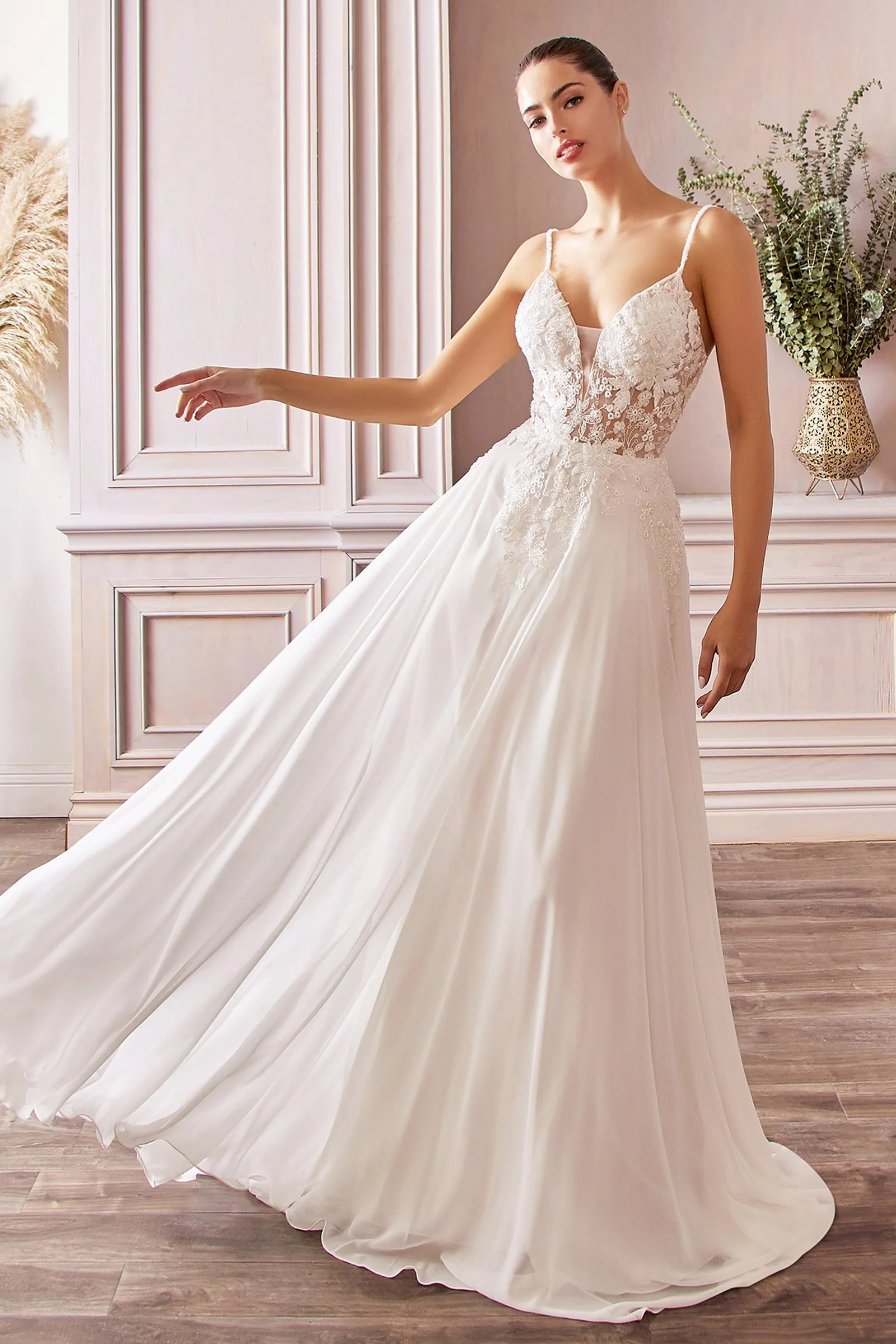 CINDERELLA DIVINE TY11 A-Line Chiffon Bridal Gown