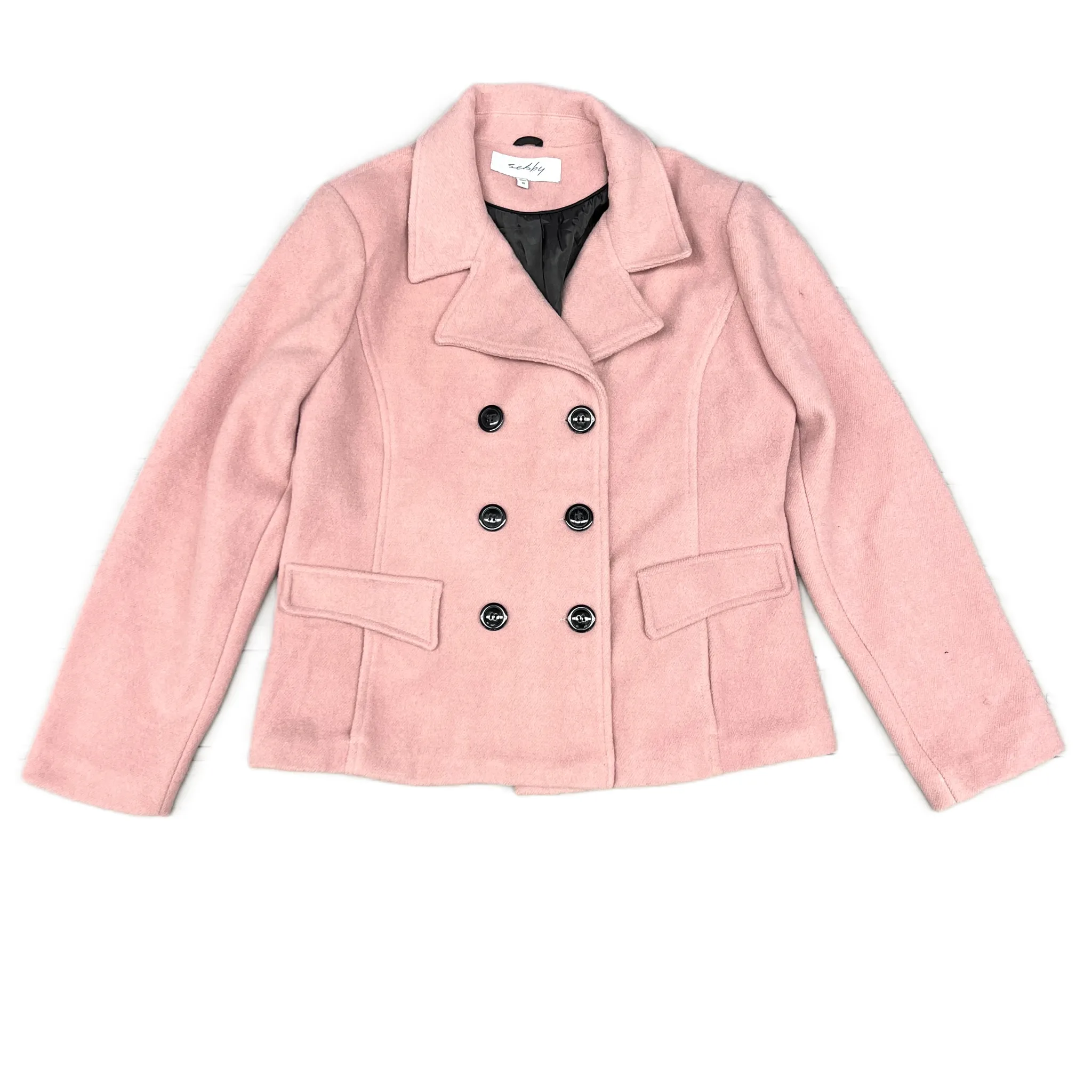 Coat Peacoat By Sebby In Pink, Size: Xl