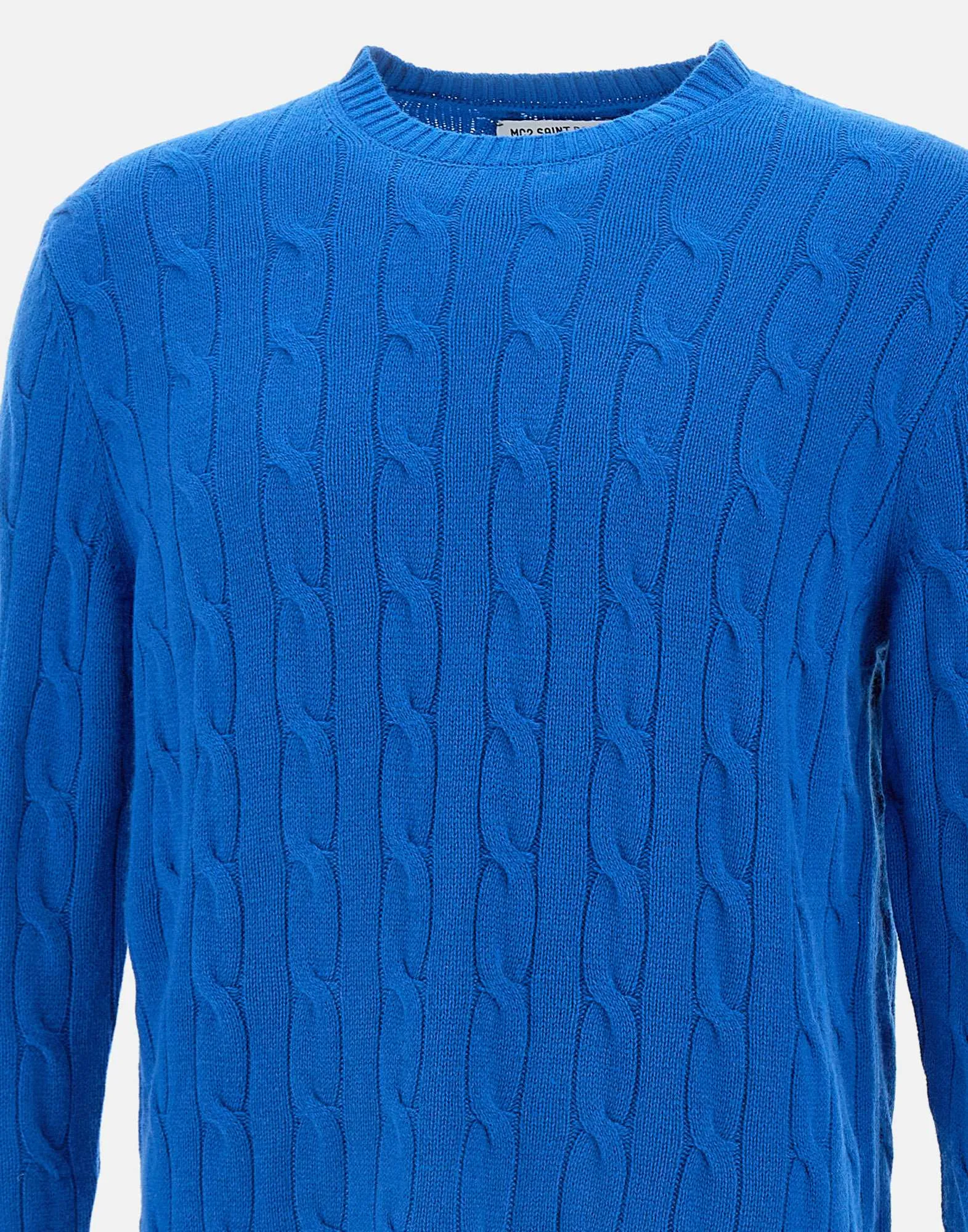 Cobalt Blue Cable Knit Sweater