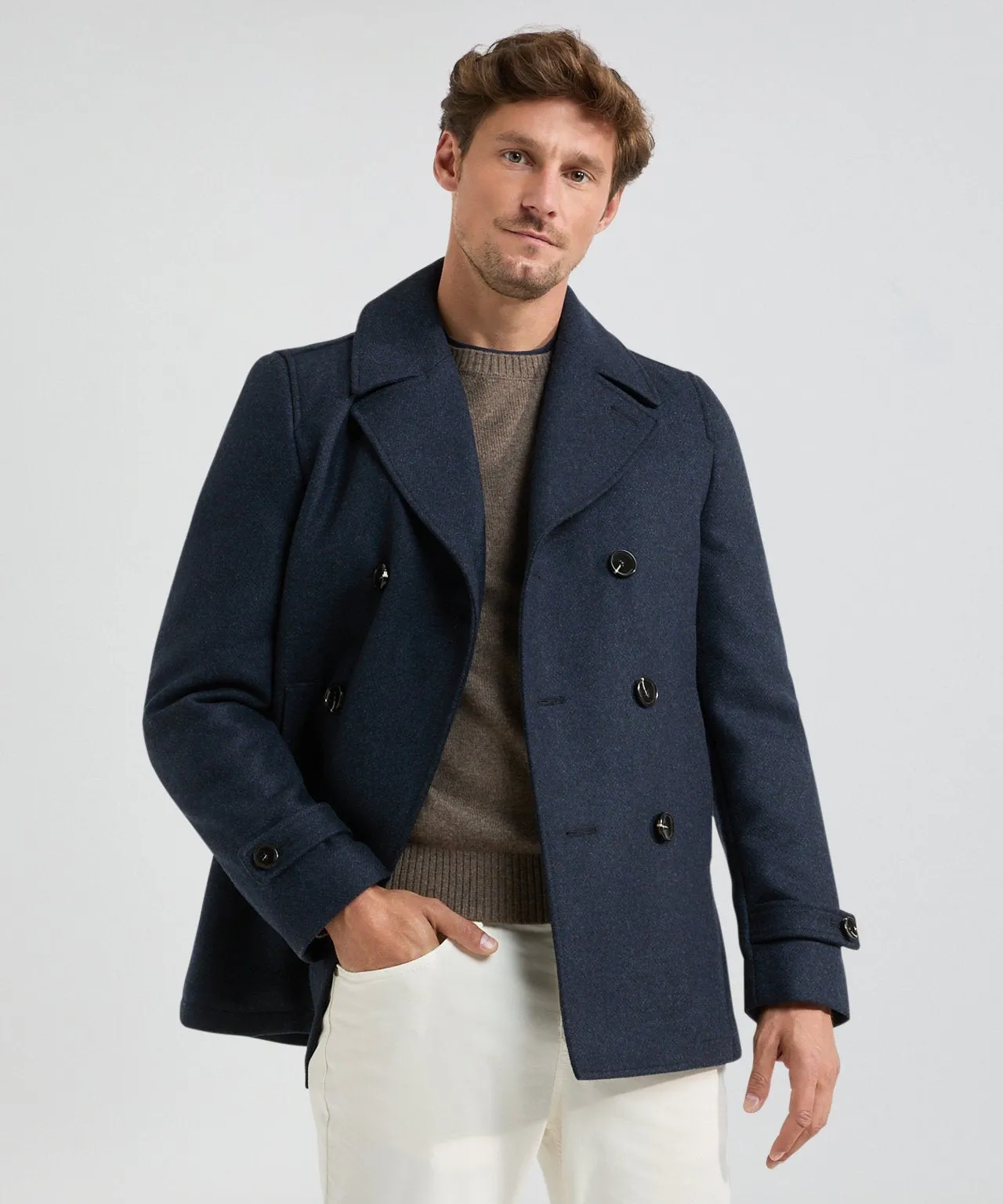 Core Peacoat double-breasted | Faded Blue