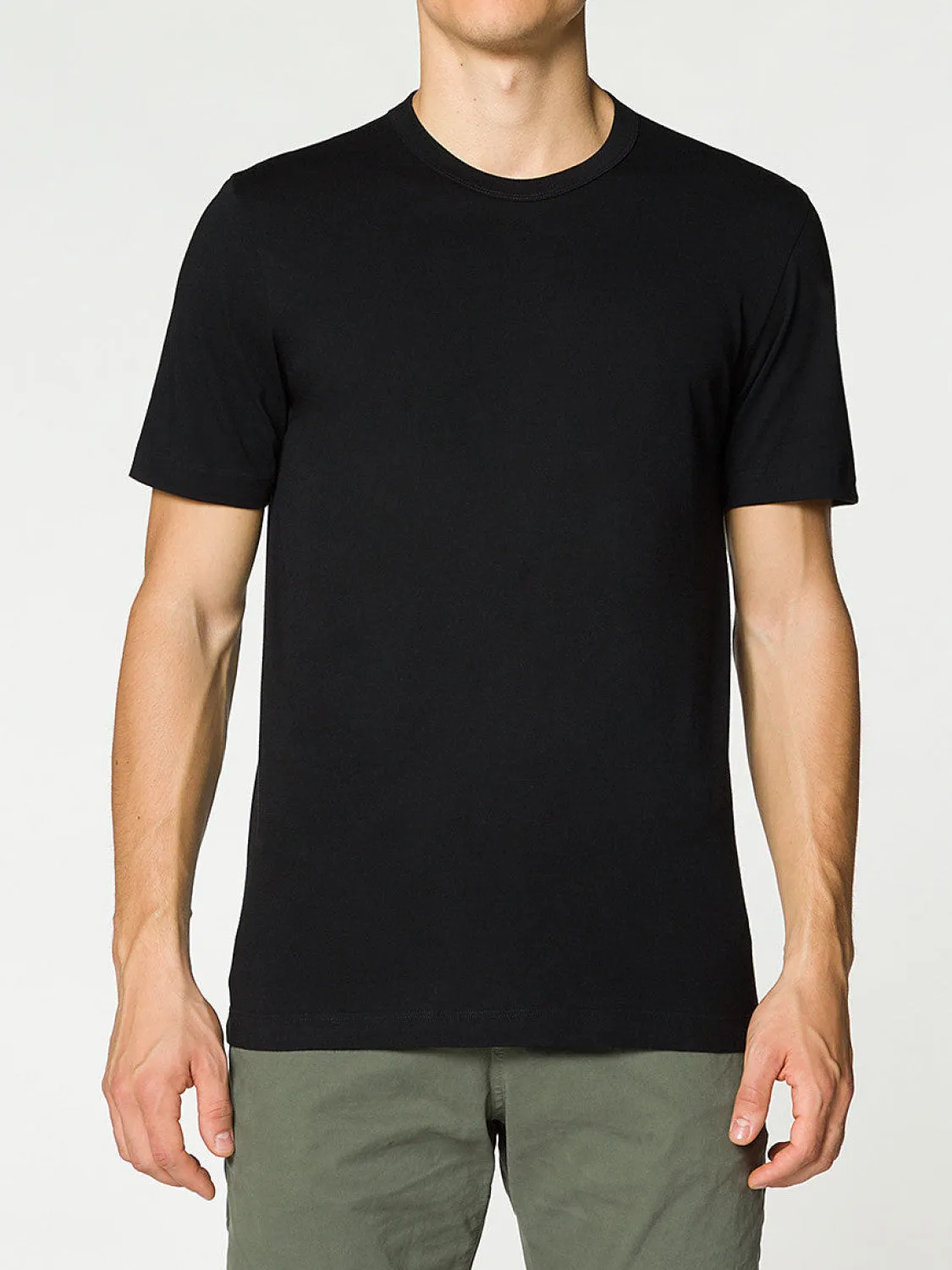 Crewneck Slim Fit Organic Cotton T-shirt Black