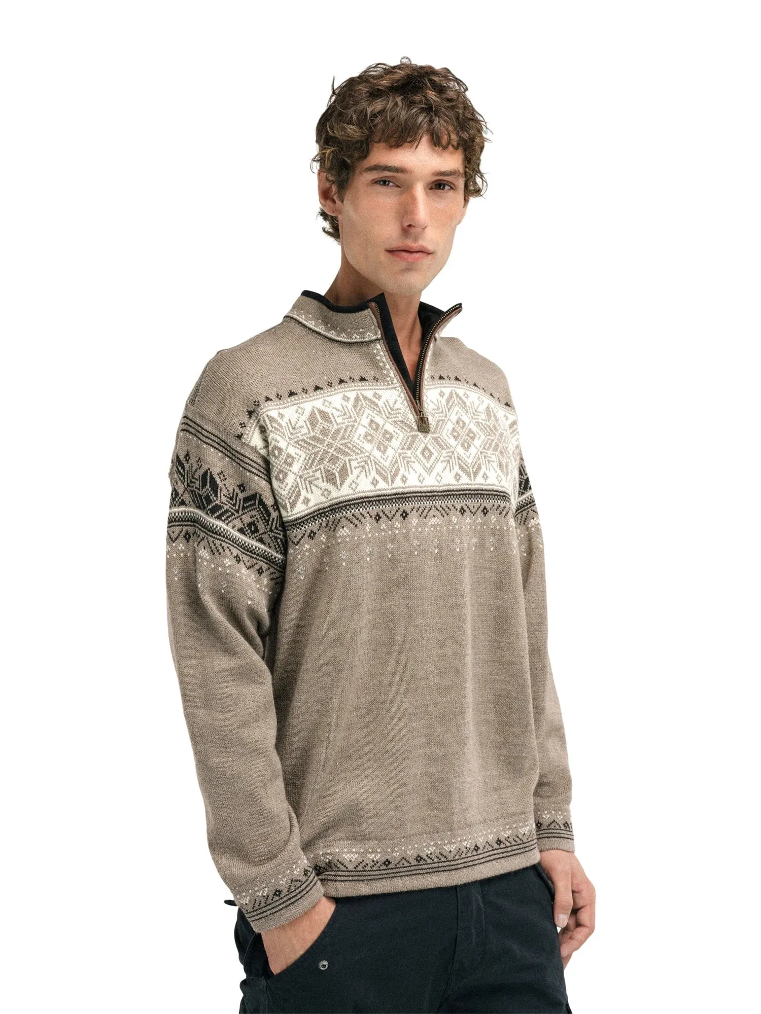 Dale of Norway | Blyfjell Swweater | Men's | Mountainstone/Off White/Coffee