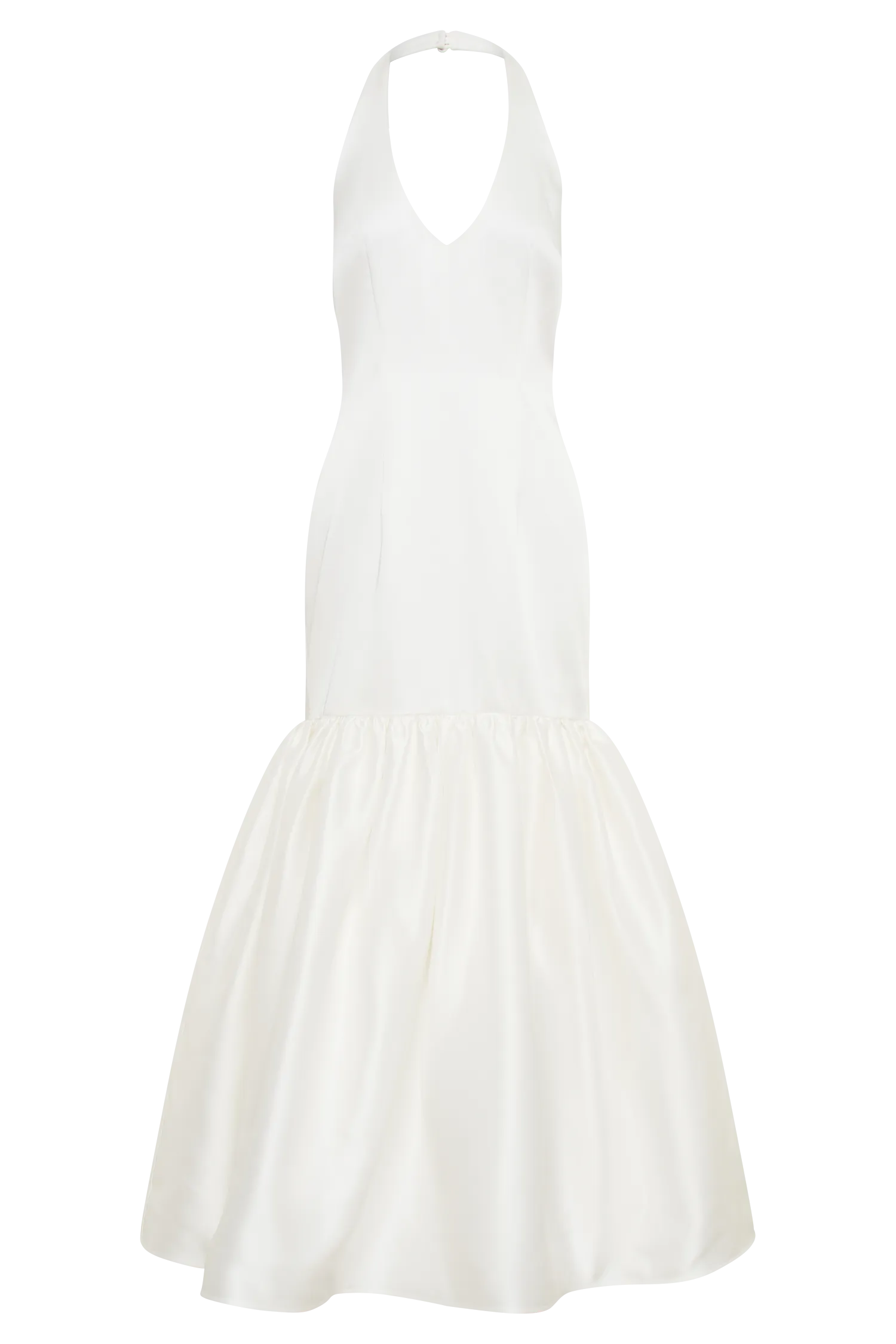 Danica Satin Halter Wedding Gown - White