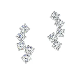 Diamond Five-Stone Climber Earrings