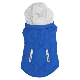 Doggie Design Weekender Quilted Hoodie Dog Jacket - Royal Blue