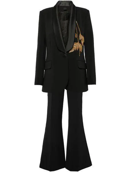 Dolly Embellished Blazer & Flared Pants Set