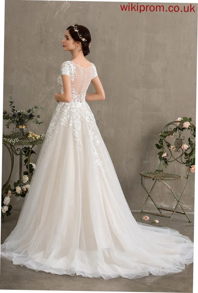 Dress Wedding Dresses Court Wedding Ball-Gown/Princess Illusion Natalia Train Tulle