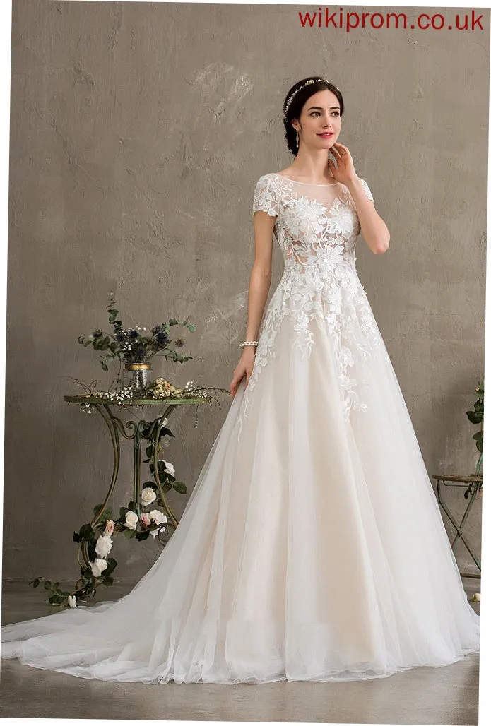 Dress Wedding Dresses Court Wedding Ball-Gown/Princess Illusion Natalia Train Tulle