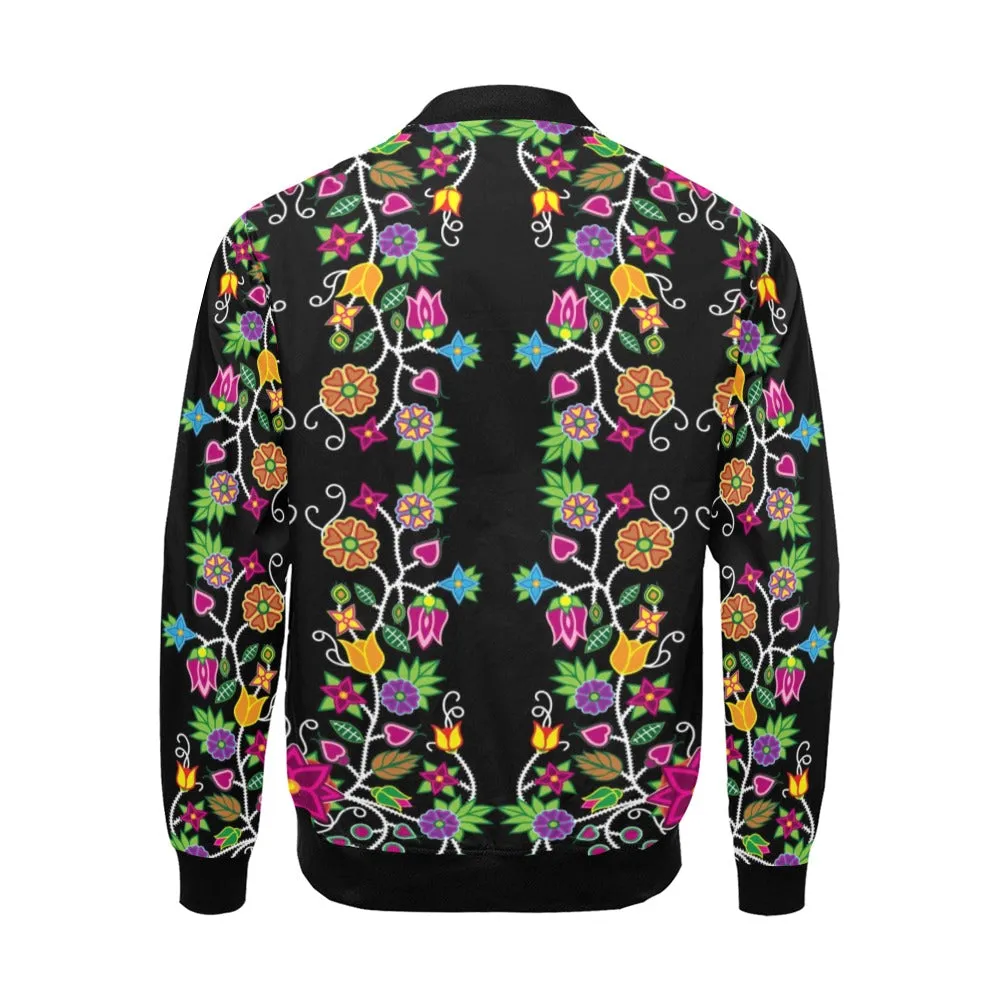 Floral Beadwork Bomber Jacket for Men