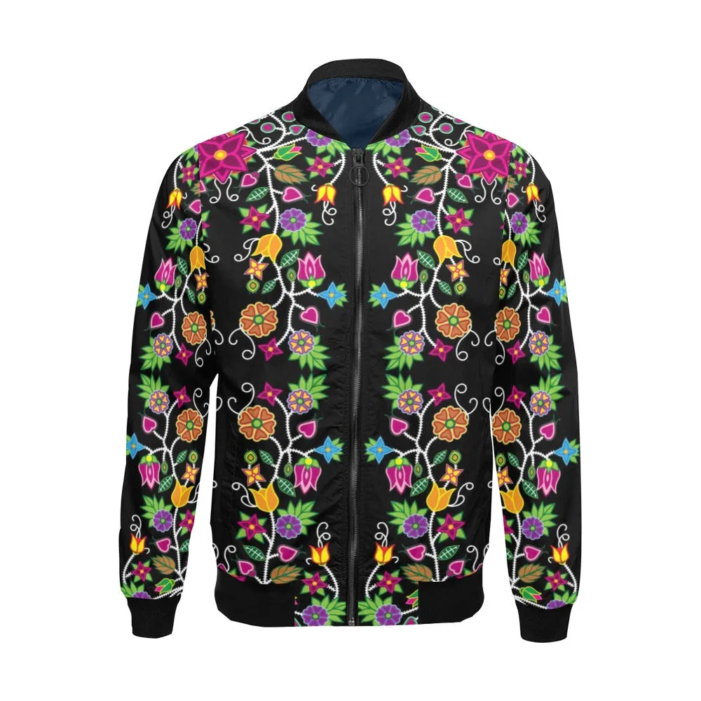 Floral Beadwork Bomber Jacket for Men