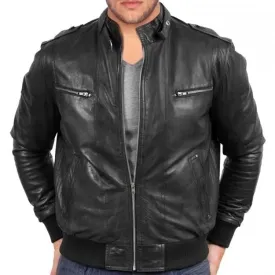 Flying Leather Bomber Jacket for Men