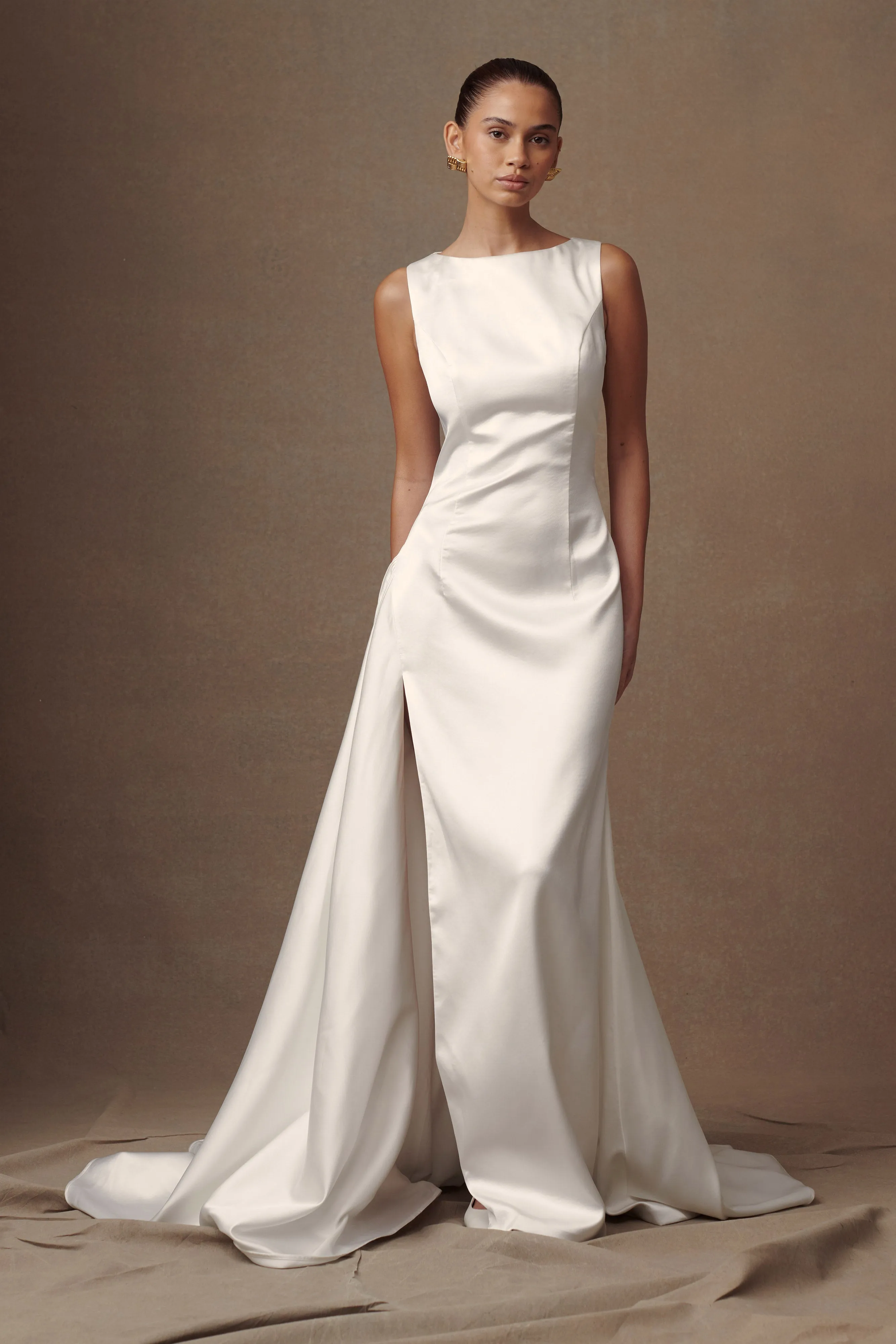 Fontanne Satin Wedding Gown - White