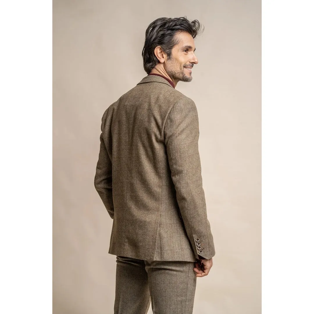 Gaston - Men's Tweed Olive Check Blazer