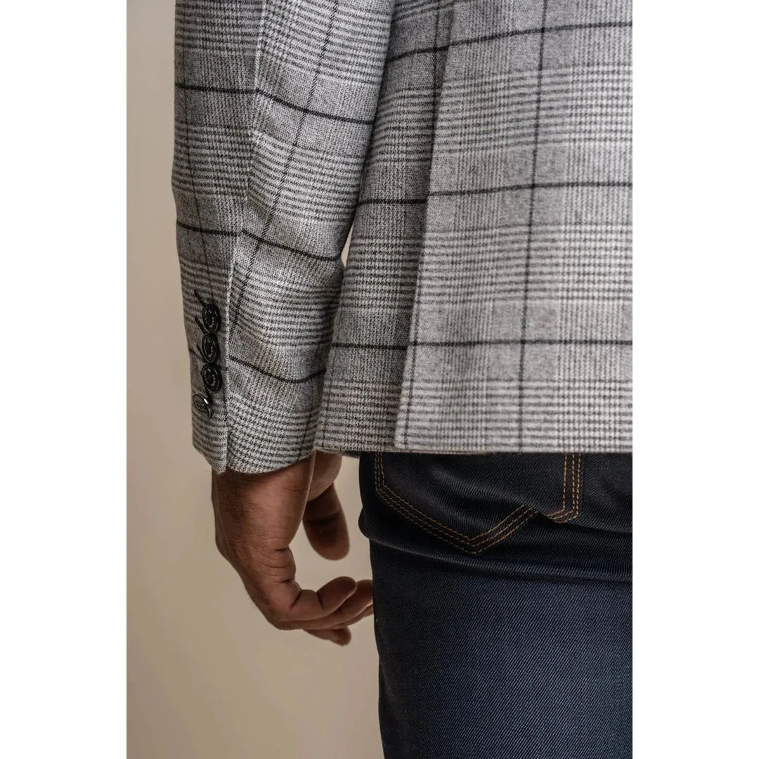 Ghost - Men's Grey Tweed Checked Blazer