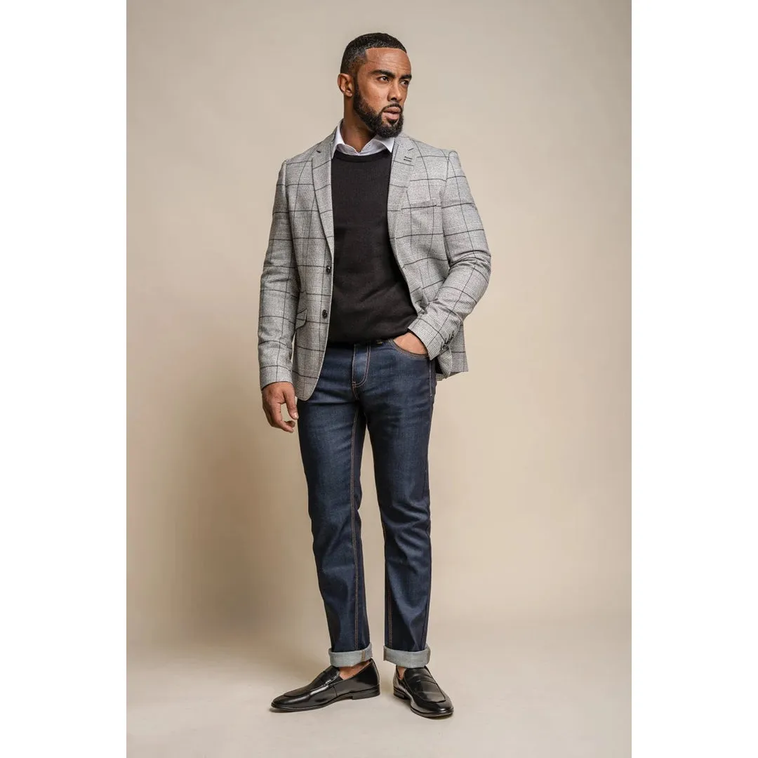 Ghost - Men's Grey Tweed Checked Blazer