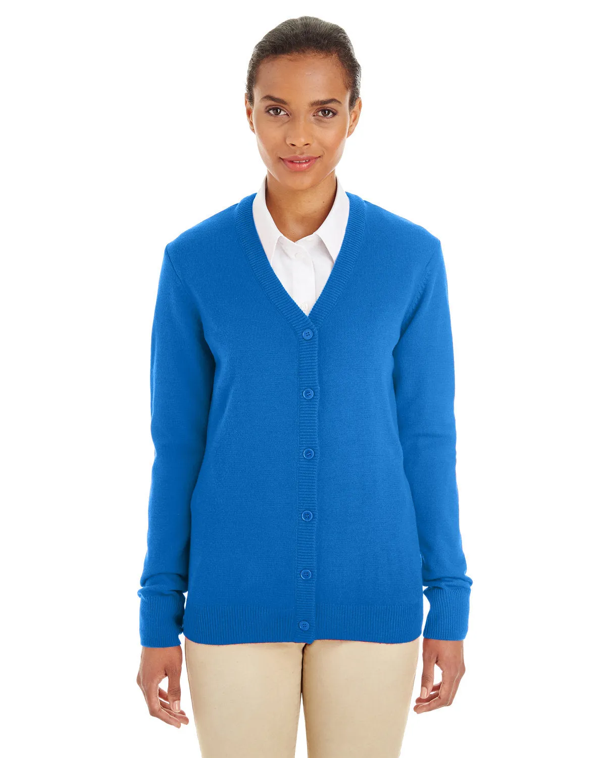 Harriton Ladies' Pilbloc™ V-Neck Button Cardigan Sweater M425W