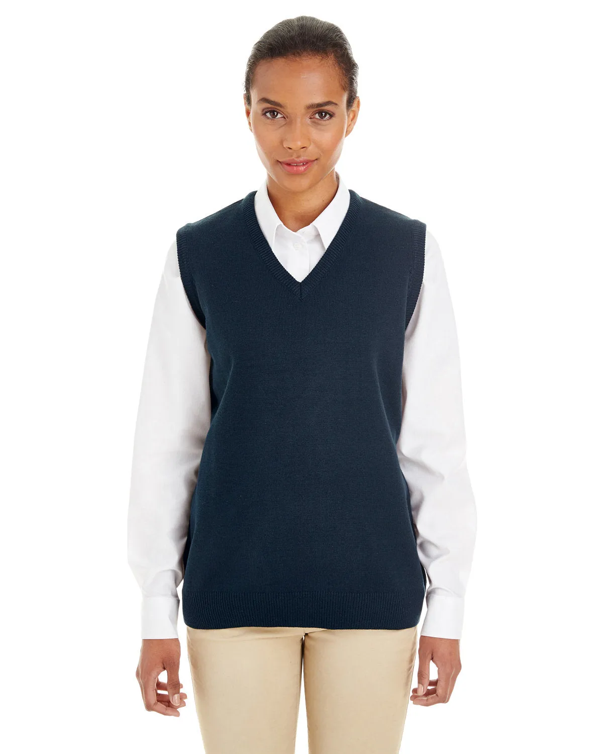 Harriton Ladies' Pilbloc™ V-Neck Sweater Vest M415W