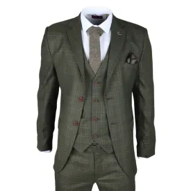 IM12 - Men's 3 Piece Green Check Suit