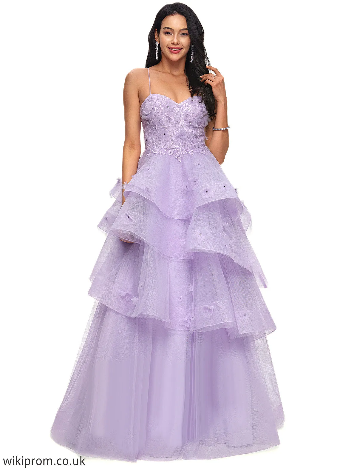 Joslyn Ball-Gown/Princess Sweetheart Floor-Length Tulle Prom Dresses With Beading Sequins SWKP0022204