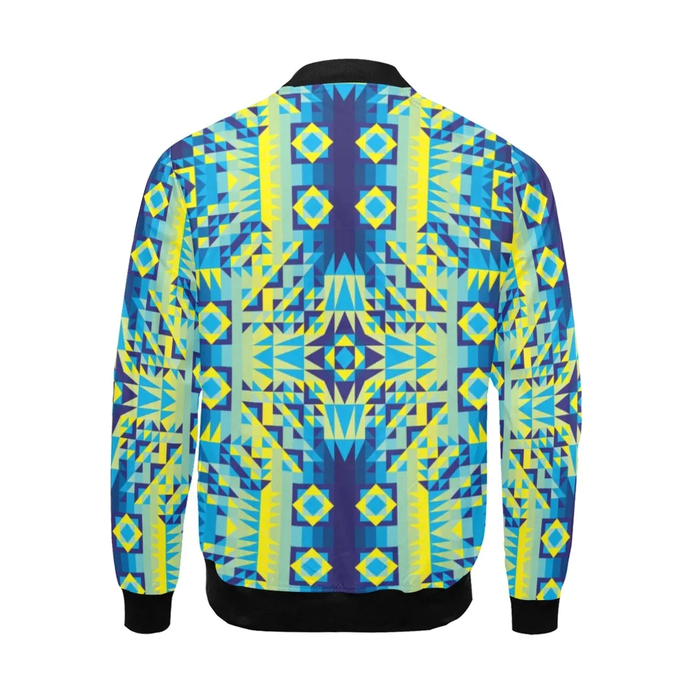 Kaleidoscope Jaune Bleu Bomber Jacket for Men