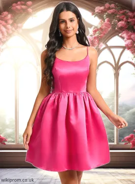 Marina Ball-Gown/Princess Scoop Short Satin Homecoming Dress SWKP0025714