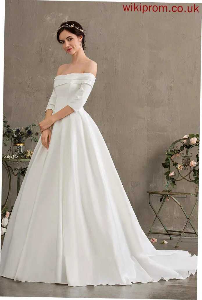 Marina Wedding Dresses Ball-Gown/Princess Satin Wedding Dress Train Court