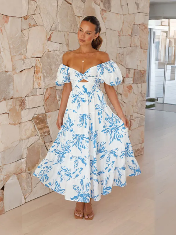 Melody Floral Puff Sleeve Midi Dress