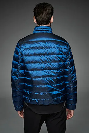 Men Short bomber style down jacket MURRAY-I  Ink Blue