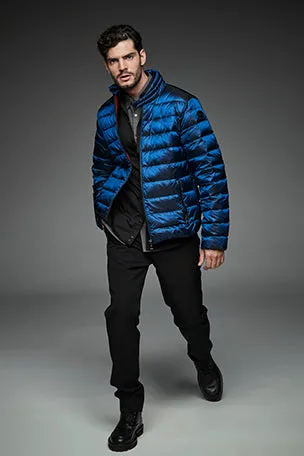 Men Short bomber style down jacket MURRAY-I  Ink Blue