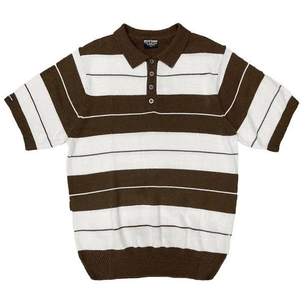 Mens 50's Charlie Brown Striped Shirts Short Sleeve Polo